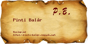 Pinti Balár névjegykártya